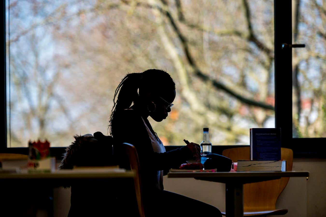 DARMSTADT, GERMANY - MARCH 19: A student sits the English school leaving examination (Abitur) at the Berthold Brecht School on March 19, 2020 in Darmstadt, Germany. It is the first day of the university-entrance diploma exams in Hesse. Due to the coronavirus outbreak, all schools in Germany are closed, however, it has been decided that the Abitur should take place with the necessary safety precautions in place. Everyday life in Germany has become fundamentally altered as authorities tighten measures to stem the spread of the coronavirus (COVID-19). (Photo by Thomas Lohnes/Getty Images)