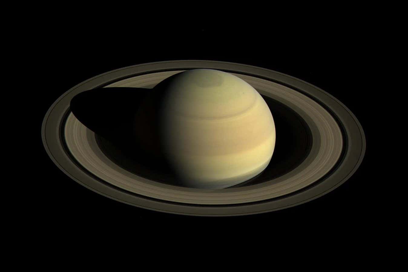 Saturn and its rings, as imaged by the Cassini spacecraft