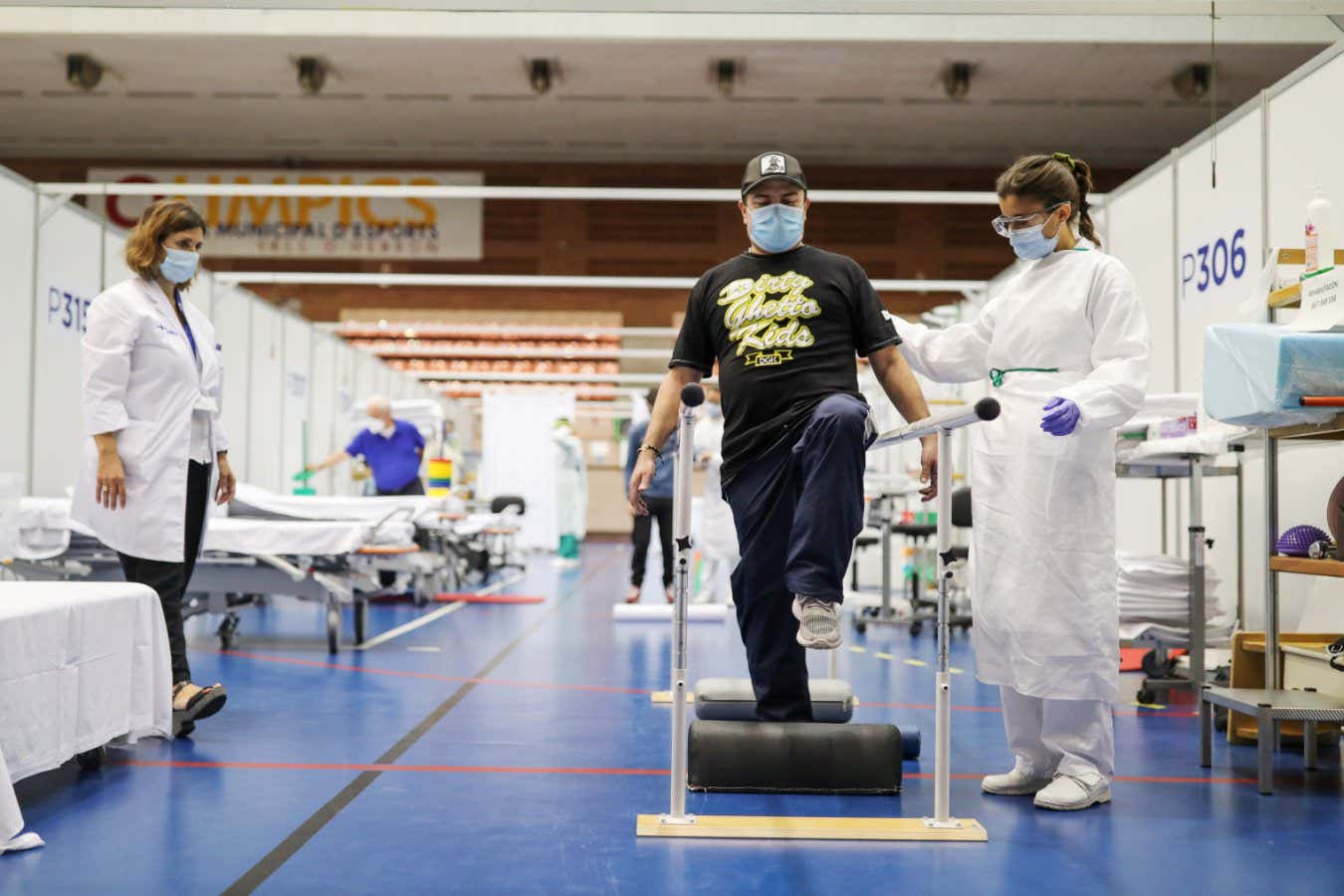 Someone with long covid having rehabilitation at the Vall d'Hebron hospital in Barcelona, Spain, in June 2020